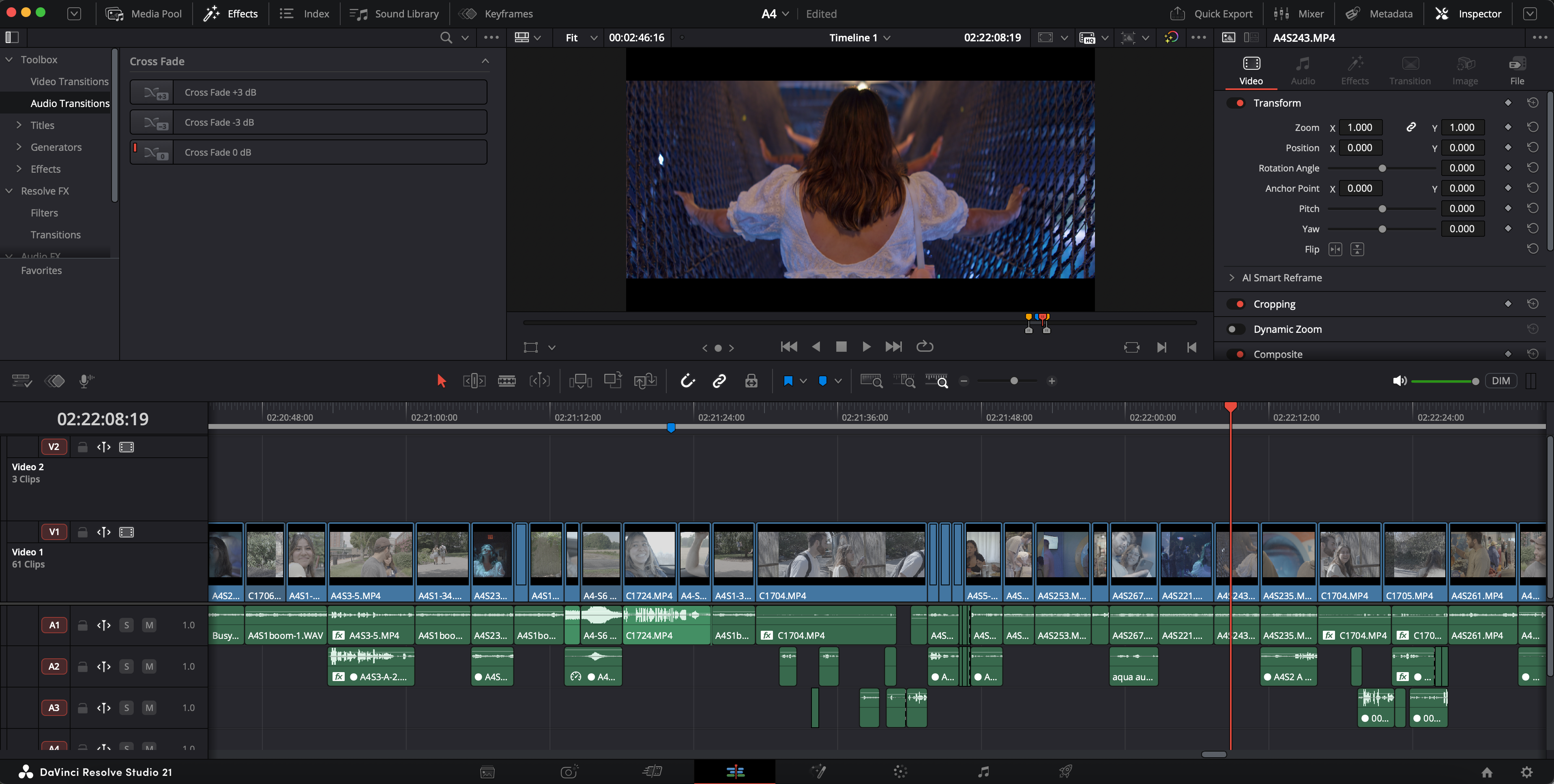 The film during post-production